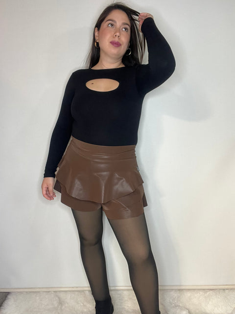 Falda Short Vuelos Café