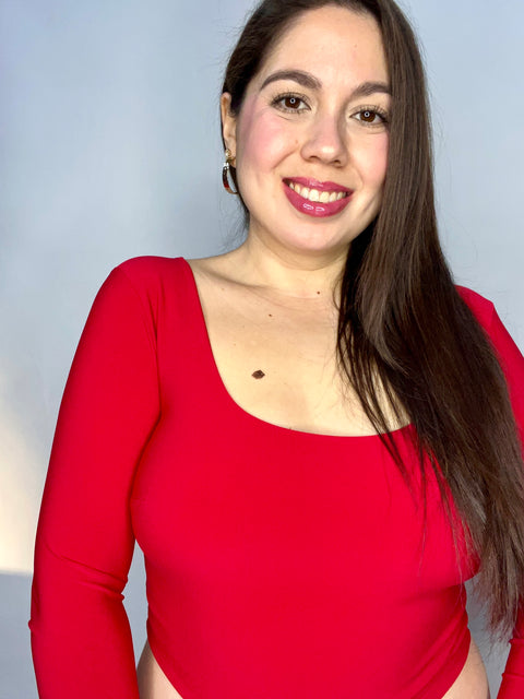 Crop Top Escote Cuadrado Rojo