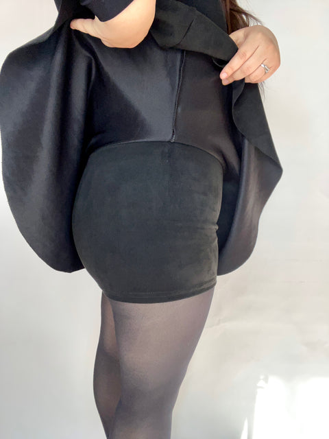 Falda Short Tableada Gamuza