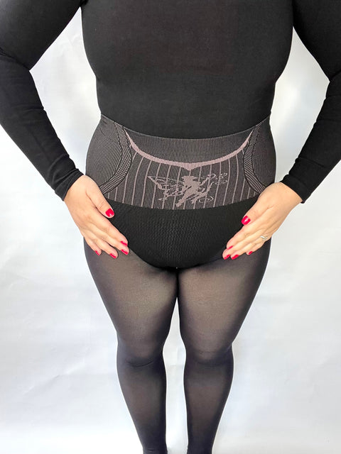 Panty Efecto Piel Sin Polar con Faja más Push Up y Talonera