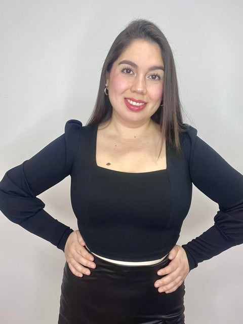 Crop Top Princesa Negro