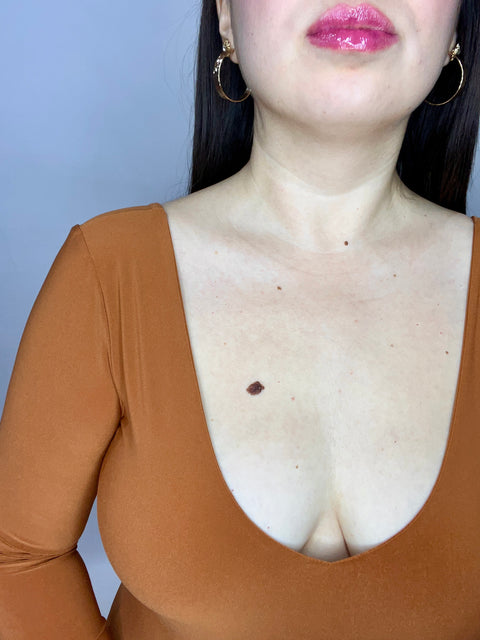 Body Doble Escote V Manga Larga Manjar