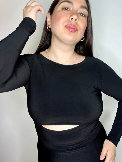 Polera Crop Kiss Negro