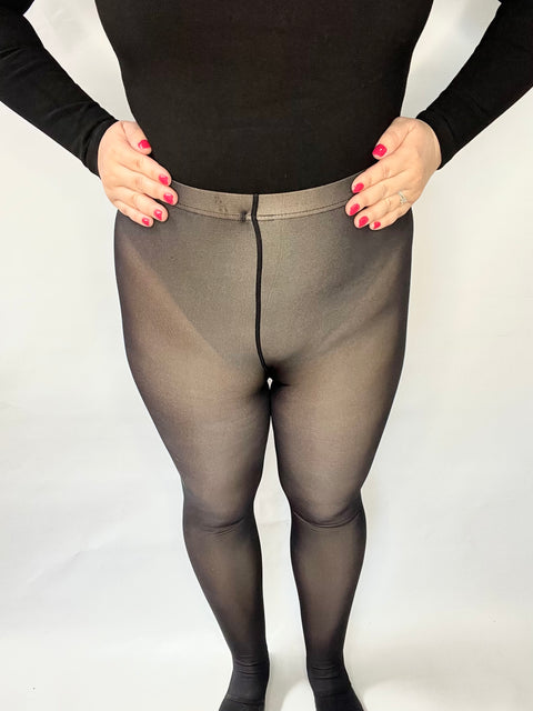 Panty Efecto Piel Sin Polar Normal con Talonera