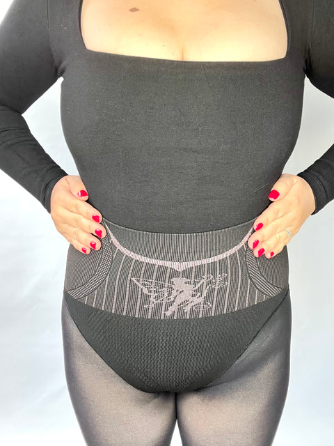 Panty Efecto Piel Sin Polar con Faja más Push Up y Talonera