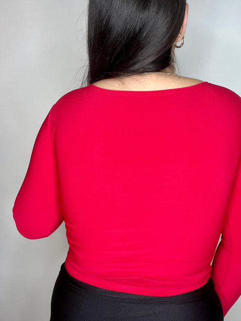 Polera Crop Kiss Rojo