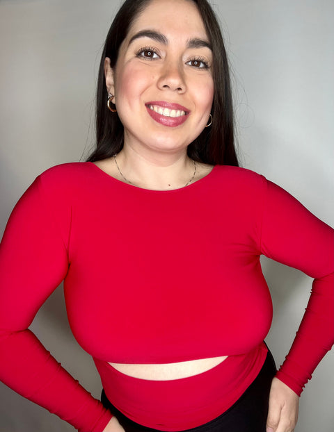 Polera Crop Kiss Rojo