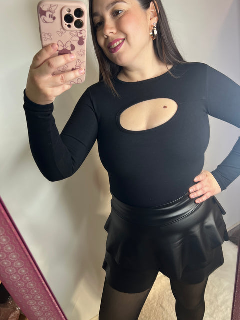 Falda Short Vuelos Negro