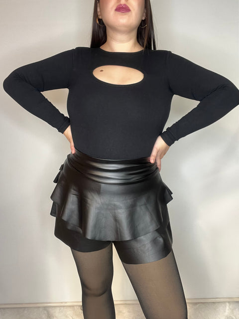 Falda Short Vuelos Negro