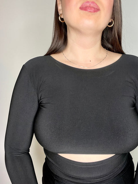 Polera Crop Kiss Negro
