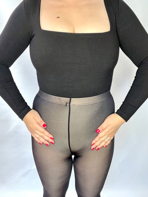 Panty Efecto Piel Sin Polar Normal con Talonera