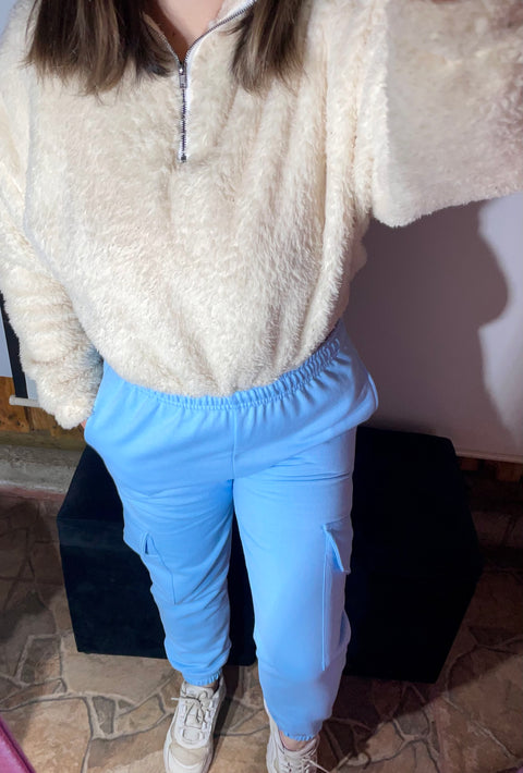 Jogger Cargo Celeste