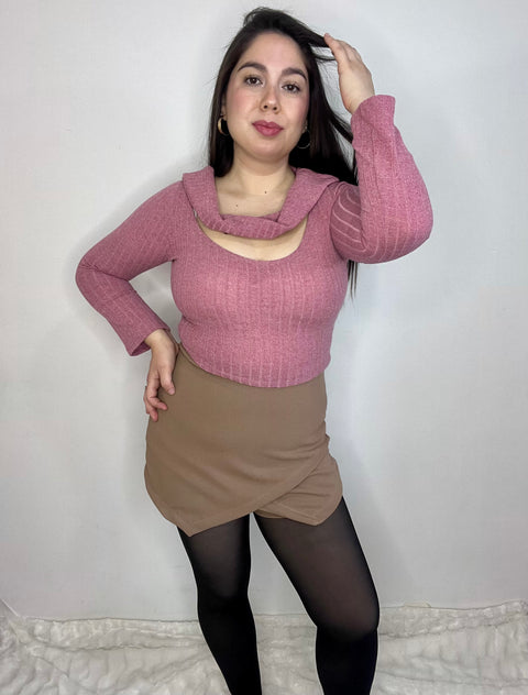 Top Cuello Ojal Palo Rosa