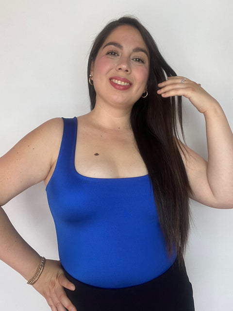 Body Escote Cuadrado Azul Rey