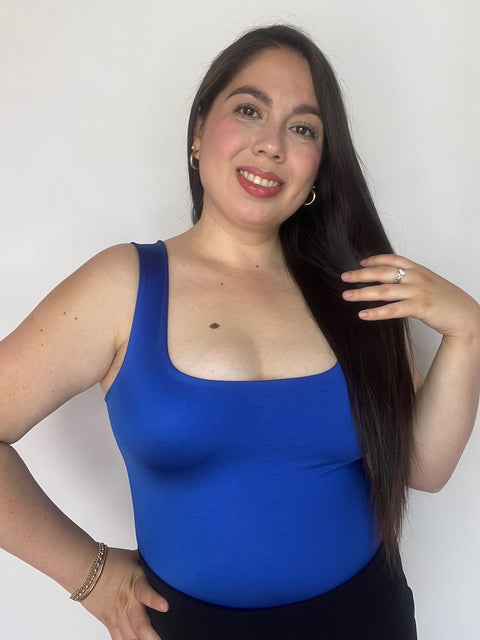 Body Escote Cuadrado Azul Rey
