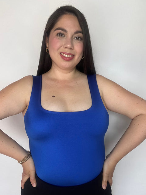 Body Escote Cuadrado Azul Rey