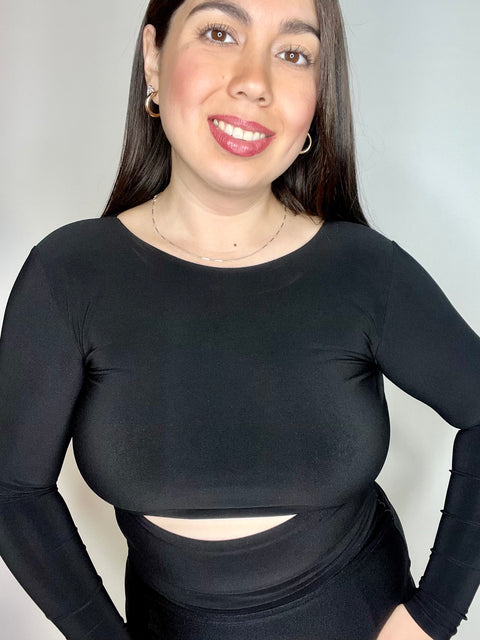 Polera Crop Kiss Negro
