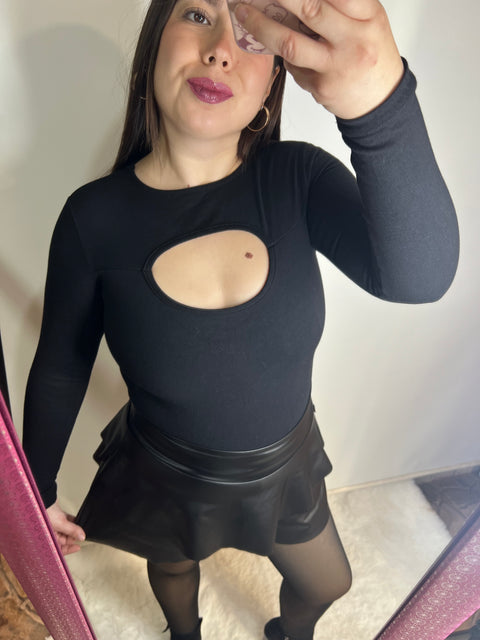 Falda Short Vuelos Negro