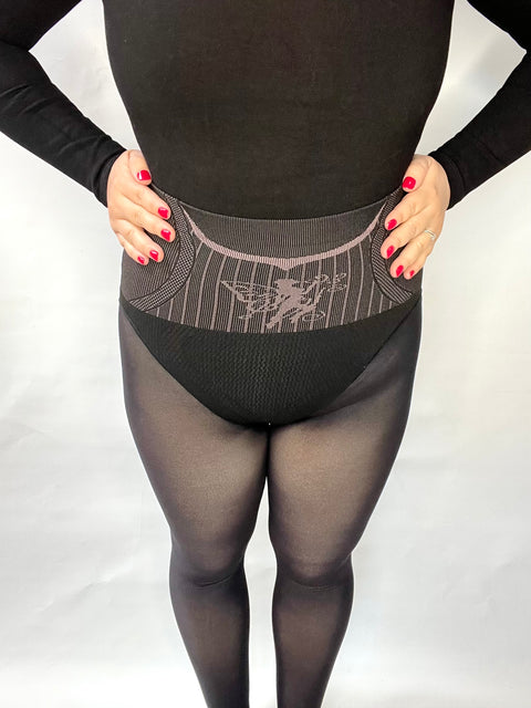 Panty Efecto Piel Sin Polar con Faja más Push Up y Talonera