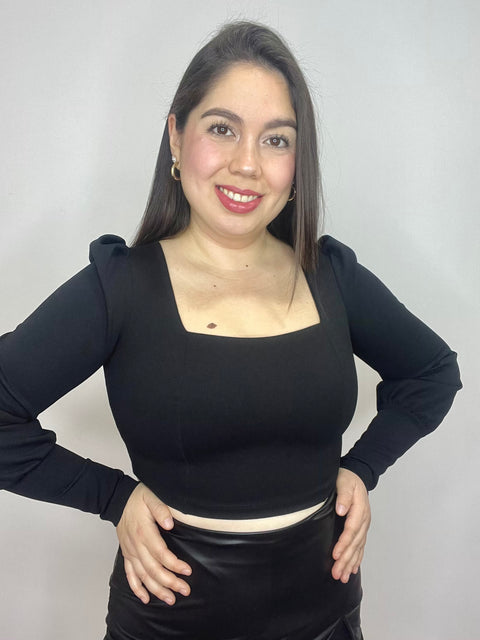 Crop Top Princesa Negro