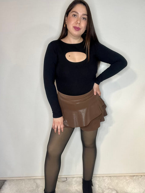 Falda Short Vuelos Café