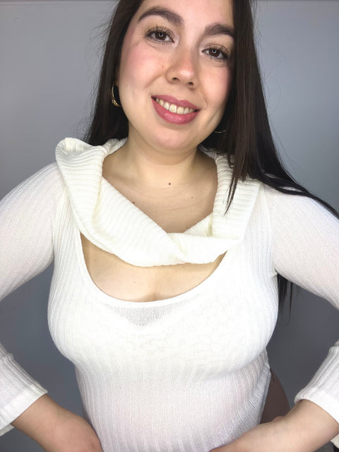 Top Cuello Ojal Blanco