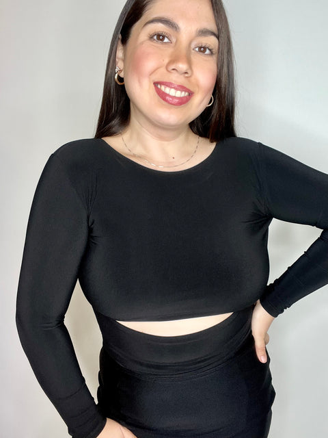 Polera Crop Kiss Negro
