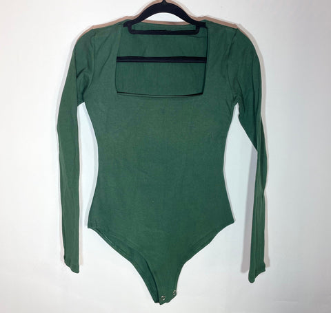 Body Escote Cuadrado Verde Botella