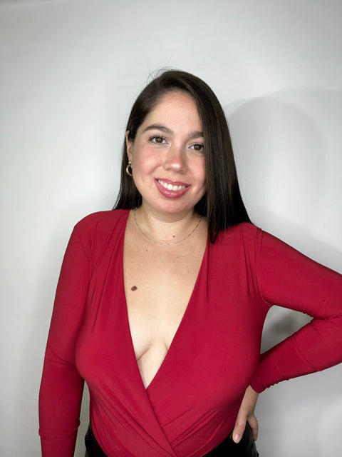 Body Escote Cruzado Rojo