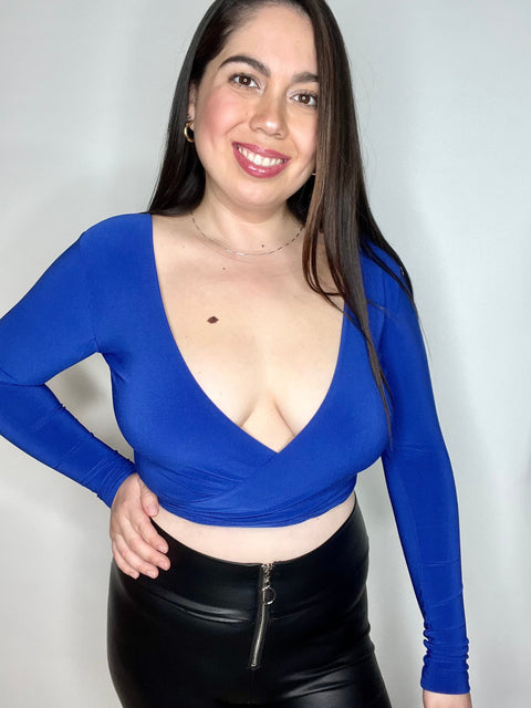 Top Cruzado Azul Rey