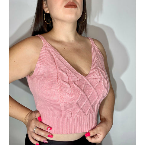 Manga Sweater + Top Rosado