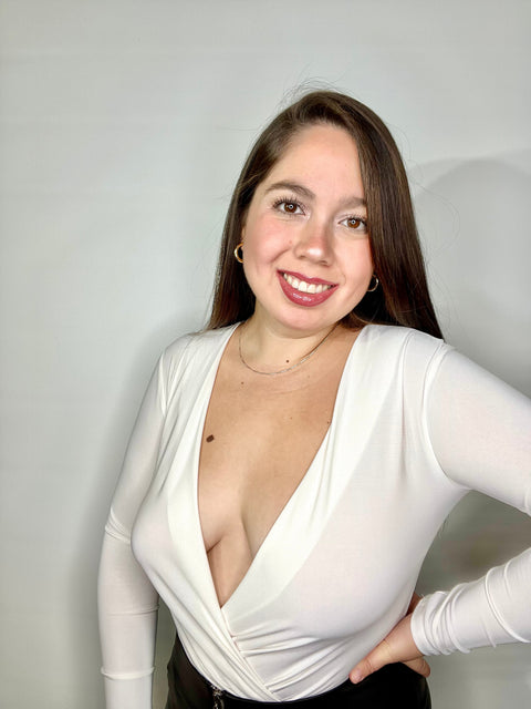 Body Escote Cruzado Blanco Invierno