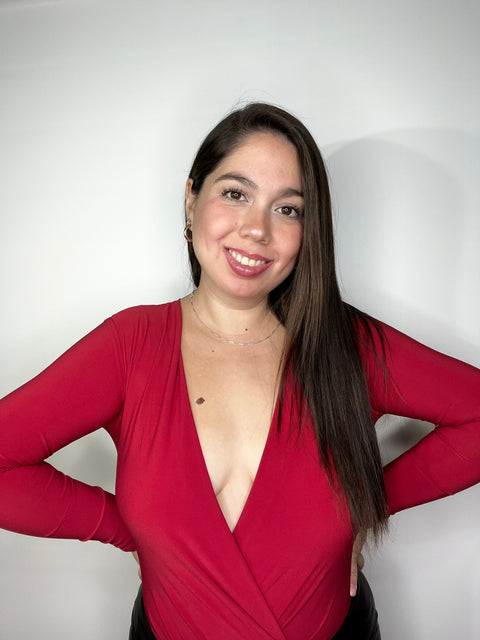 Body Escote Cruzado Rojo