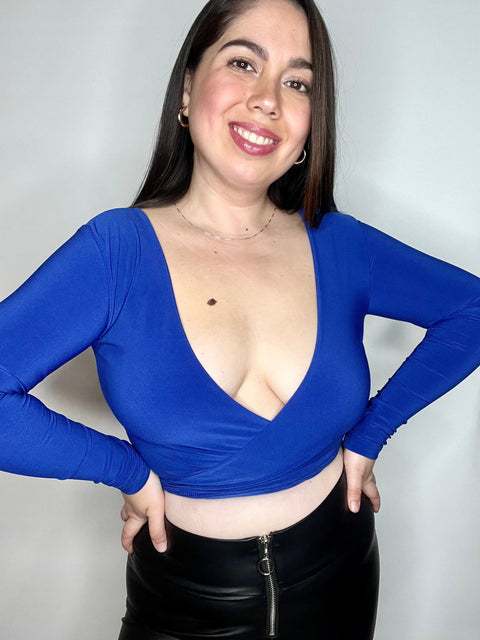 Top Cruzado Azul Rey