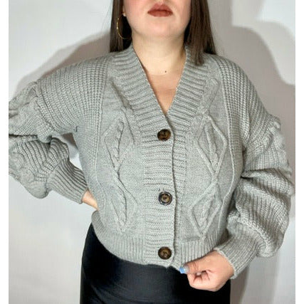 Cardigan Globo Gris