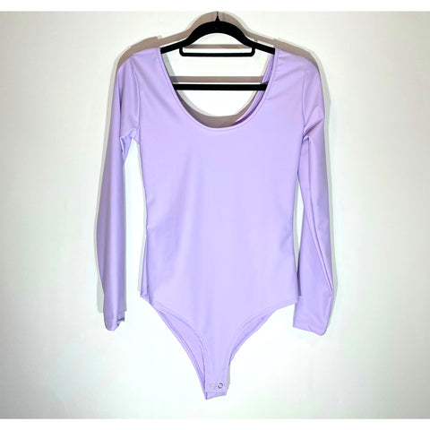 Body Doble Escote Redondo Manga Larga Lila
